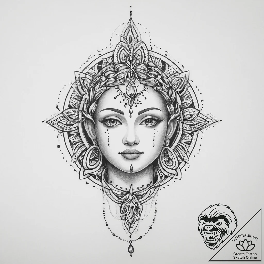 Tattoo sketch spiritual narrative - tattoo sketch (№1756891674_0, 03.09.2025 09:27) — tattoovalue.net