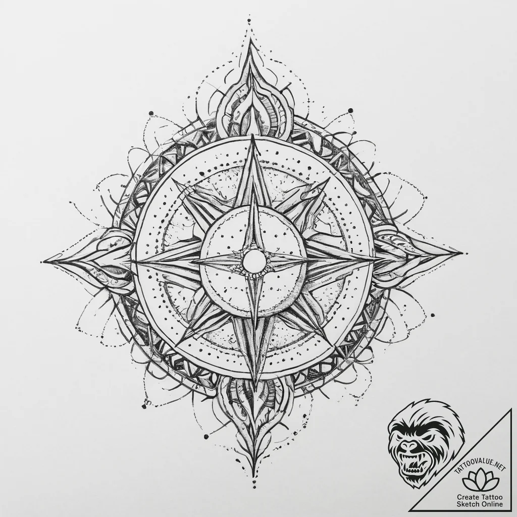 Tattoo sketch cosmic legend - tattoo sketch (№1756892457_0, 03.09.2025 09:40) — tattoovalue.net