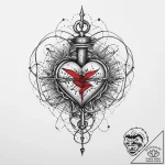 Tattoo sketch heartbeat with a song, tattoo s… – tattoo sketch (№1756892653_0, 03.09.2025 09:44) — tattoovalue.net