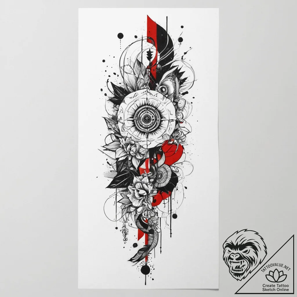 Tattoo sketch узор в виде ноги, ink illustrat... - tattoo sketch (№1756894605_0, 03.09.2025 10:16) — tattoovalue.net