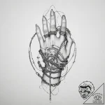 Tattoo sketch hands with a chain, ink illustr… – tattoo sketch (№1756895390_0, 03.09.2025 10:29) — tattoovalue.net