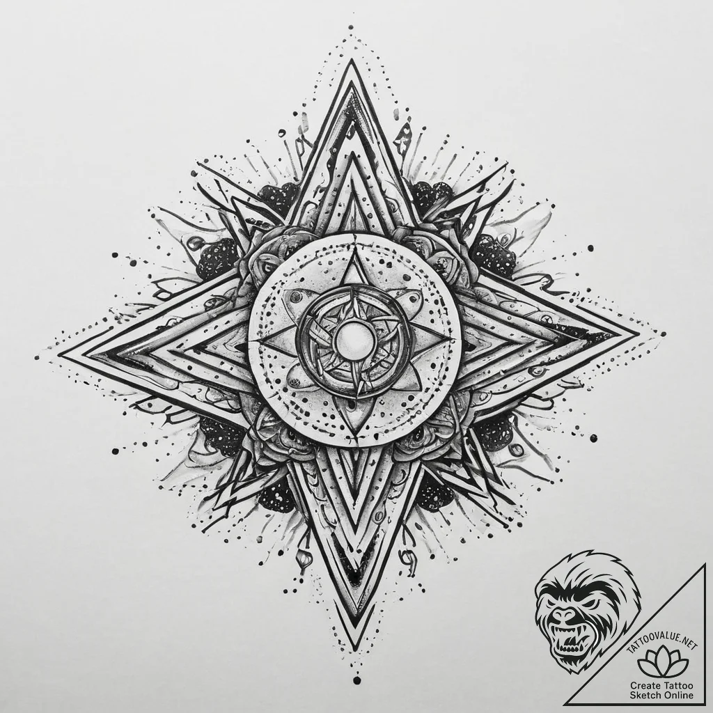 Tattoo sketch cosmic spirit, tattoo line art,... - tattoo sketch (№1756896567_0, 03.09.2025 10:49) — tattoovalue.net