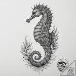 Tattoo sketch puns a seahorse that says “i’m… – tattoo sketch (№1756900514_0, 03.09.2025 11:55) — tattoovalue.net