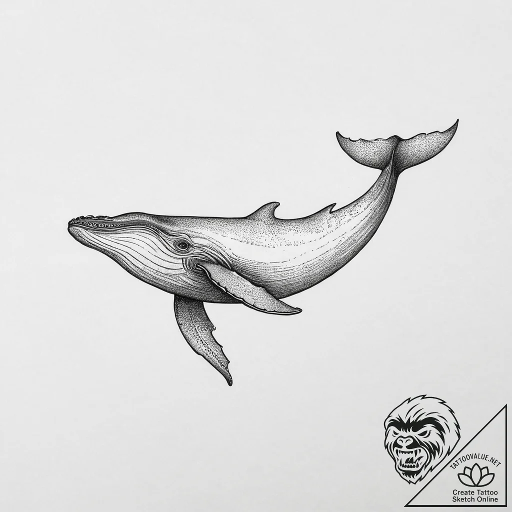 Tattoo sketch whale, artistic tattoo sketch,... - tattoo sketch (№1756900905_0, 03.09.2025 12:01) — tattoovalue.net