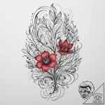 Tattoo sketch a symbolic plant, tattoo line a… – tattoo sketch (№1756901100_0, 03.09.2025 12:05) — tattoovalue.net