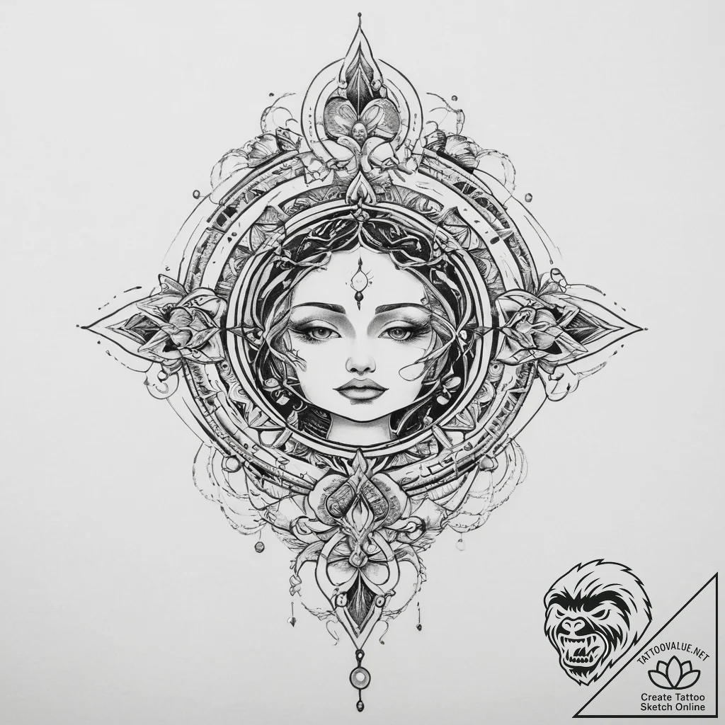 Tattoo sketch cosmic lore, tattoo drawing out... - tattoo sketch (№1756902662_0, 03.09.2025 12:31) — tattoovalue.net