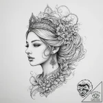 Tattoo sketch princess tattoo, concept art fo… – tattoo sketch (№1756903640_0, 03.09.2025 12:47) — tattoovalue.net