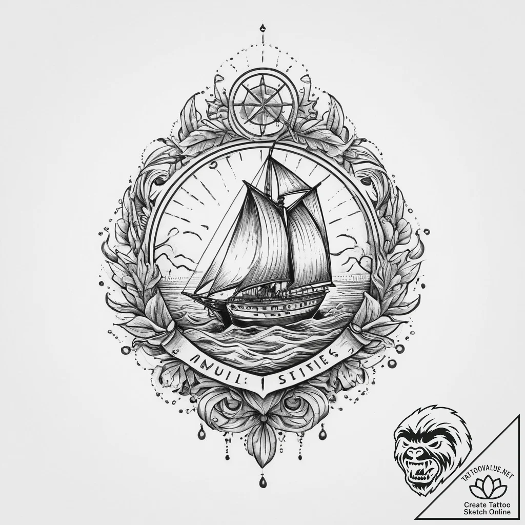 Tattoo sketch a symbolic event, ink illustrat... - tattoo sketch (№1756904420_0, 03.09.2025 13:00) — tattoovalue.net