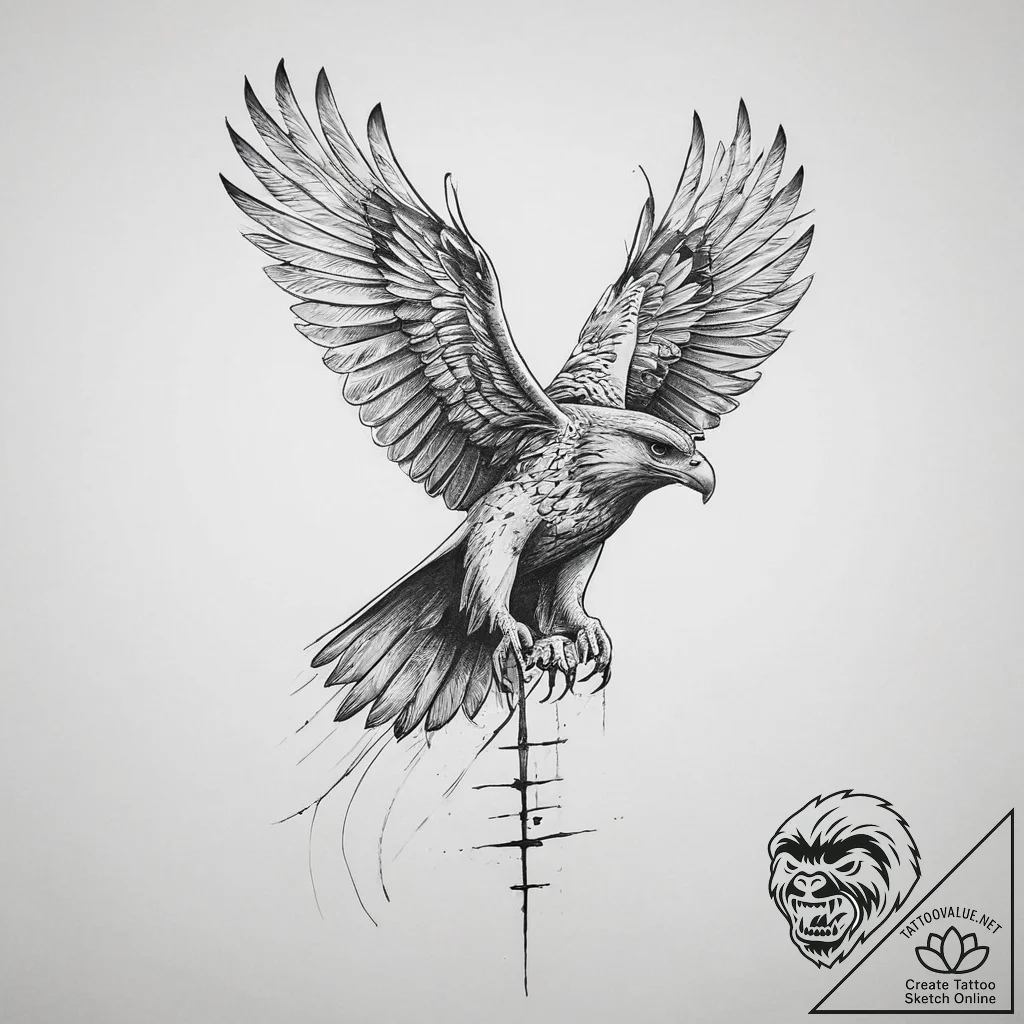 Tattoo sketch hands with a hawk, tattoo sketc... - tattoo sketch (№1756905398_0, 03.09.2025 13:16) — tattoovalue.net