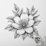 Tattoo sketch honeysuckle flower, ink illustr… – tattoo sketch (№1756908115_0, 03.09.2025 14:01) — tattoovalue.net