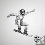 Tattoo sketch snowboarding a person in the ai… – tattoo sketch (№1756908505_0, 03.09.2025 14:08) — tattoovalue.net