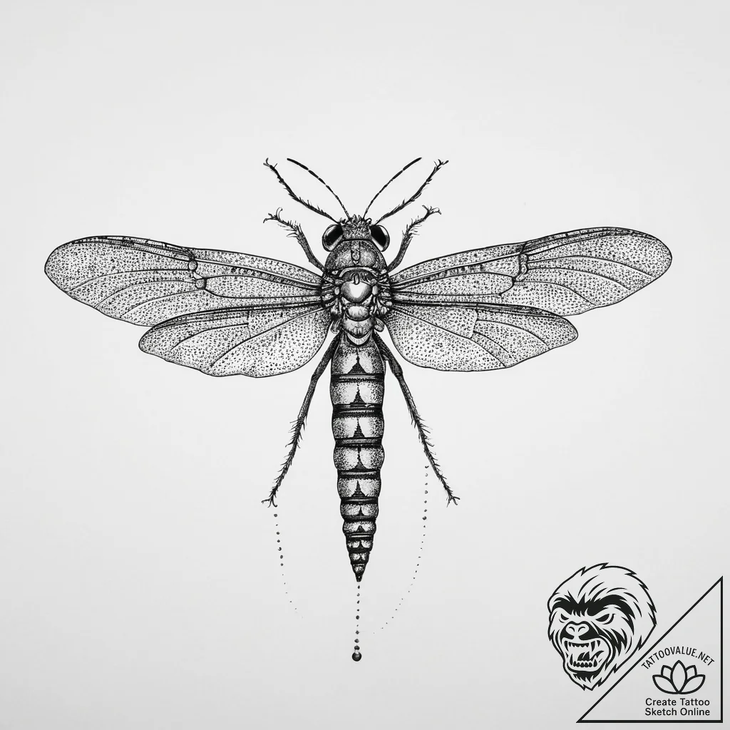 Tattoo sketch antlion, tattoo line art, dotwo... - tattoo sketch (№1756909287_0, 03.09.2025 14:21) — tattoovalue.net