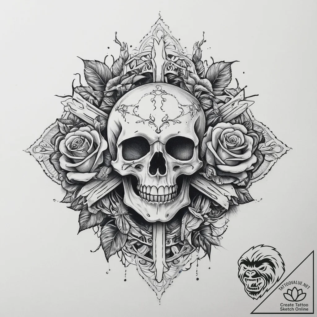 Tattoo sketch necromancer, ink illustration f... - tattoo sketch (№1756909485_0, 03.09.2025 14:24) — tattoovalue.net