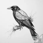 Tattoo sketch yellow-billed chough, ink illus… – tattoo sketch (№1756910489_0, 03.09.2025 14:41) — tattoovalue.net