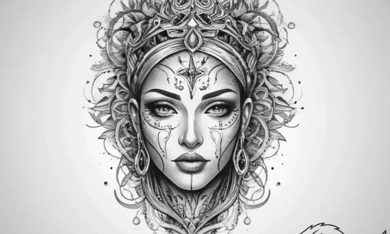 Tattoo sketch holy portrayal, tattoo line art... - tattoo sketch (№1756910890_0, 03.09.2025 14:48) — tattoovalue.net