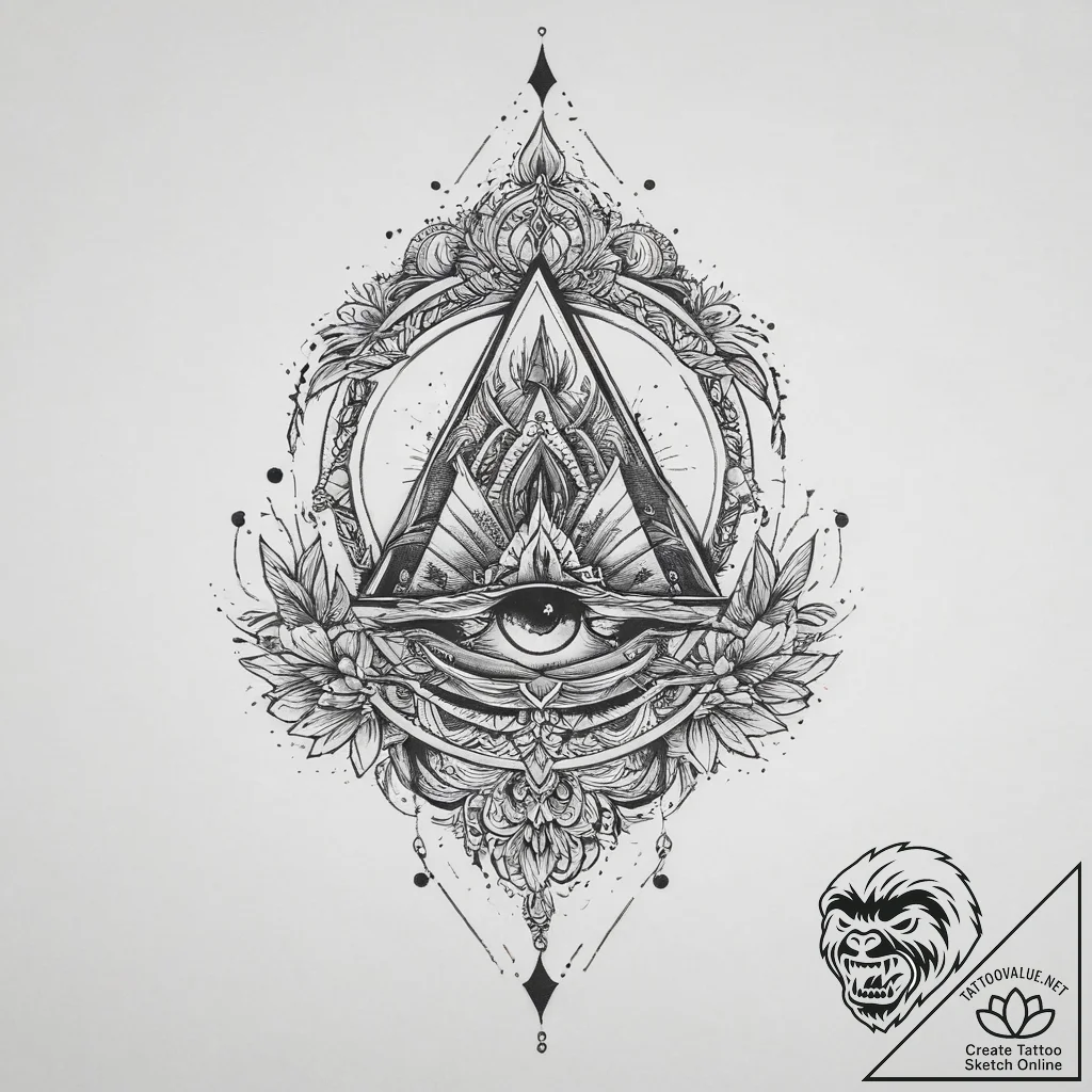 Tattoo sketch mirage, ink illustration for ta... - tattoo sketch (№1756911682_0, 03.09.2025 15:01) — tattoovalue.net