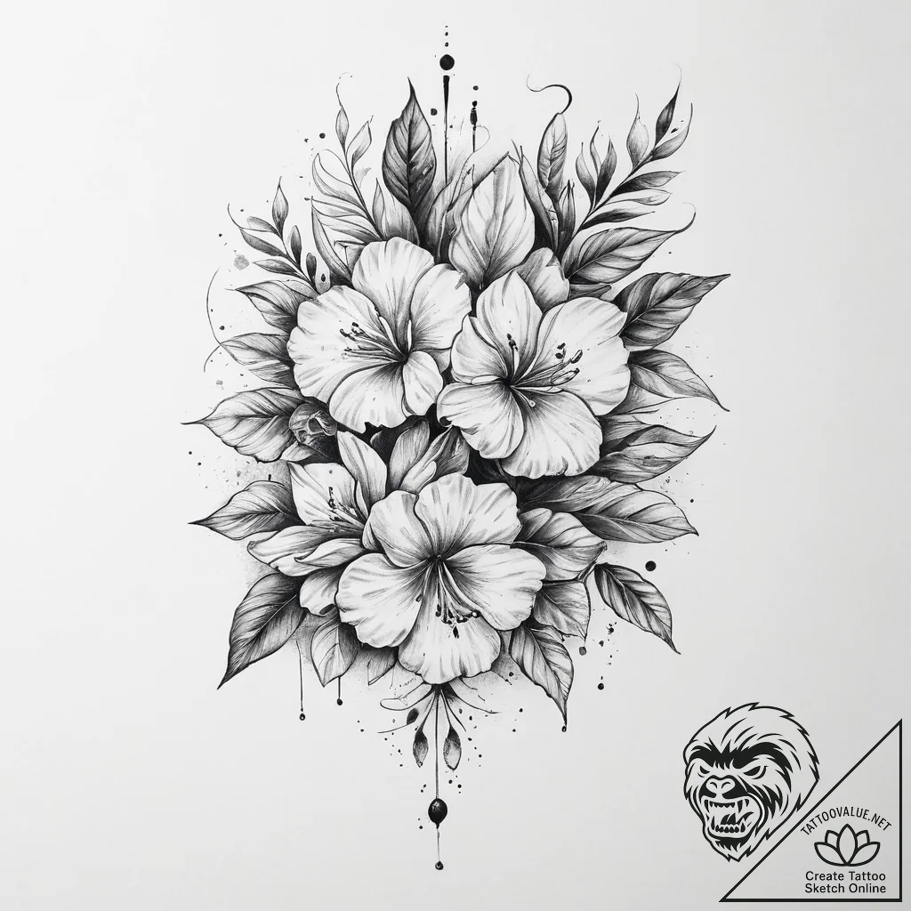 Tattoo sketch painting a still life - tattoo sketch (№1756912081_0, 03.09.2025 15:08) — tattoovalue.net