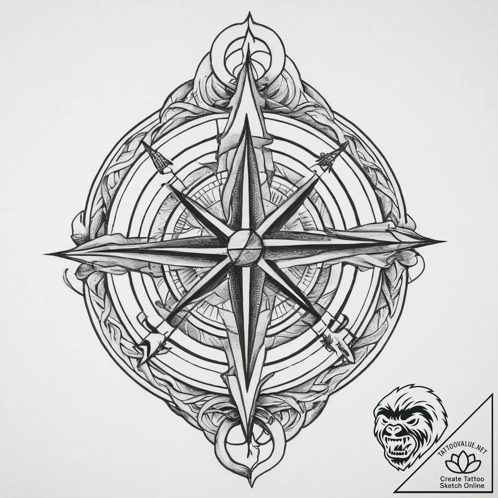 Tattoo sketch spiritual symbol, tattoo flash... - tattoo sketch (№1756912280_0, 03.09.2025 15:11) — tattoovalue.net