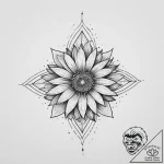 Tattoo sketch aster, tattoo line art, on a cl… – tattoo sketch (№1756912478_0, 03.09.2025 15:14) — tattoovalue.net