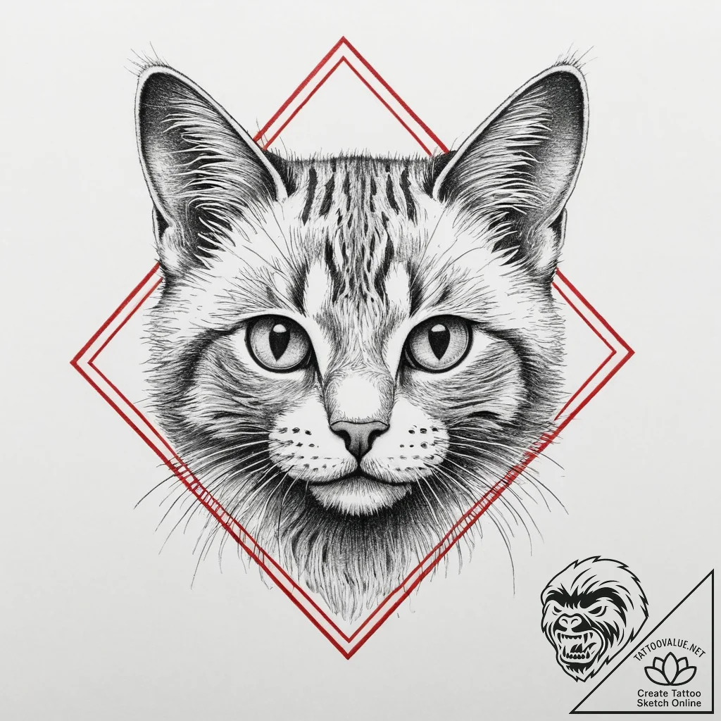 Tattoo sketch playful kitten tattoo, tattoo s... - tattoo sketch (№1756912677_0, 03.09.2025 15:17) — tattoovalue.net