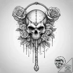 Tattoo sketch lacrosse stick with a ball, tat… – tattoo sketch (№1756913279_0, 03.09.2025 15:27) — tattoovalue.net