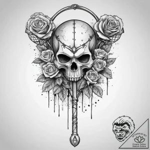 Tattoo sketch lacrosse stick with a ball, tat… – tattoo sketch (№1756913279_0, 03.09.2025 15:27) — tattoovalue.net