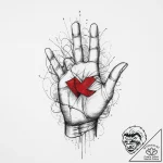 Tattoo sketch hands with a letter, tattoo fla… – tattoo sketch (№1756914074_0, 03.09.2025 15:41) — tattoovalue.net