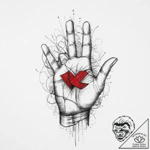 Tattoo sketch hands with a letter, tattoo fla… – tattoo sketch (№1756914074_0, 03.09.2025 15:41) — tattoovalue.net
