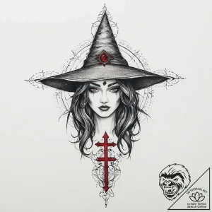 Tattoo sketch witch tattoo, tattoo flash shee… – tattoo sketch (№1756914276_0, 03.09.2025 15:44) — tattoovalue.net