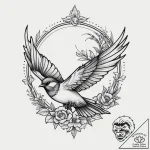 Tattoo sketch old school ласточка, ink illust… – tattoo sketch (№1757000286_0, 04.09.2025 15:38) — tattoovalue.net