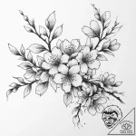 Tattoo sketch a cherry blossom branch, artist… – tattoo sketch (№1757000486_0, 04.09.2025 15:41) — tattoovalue.net