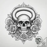 Tattoo sketch gym kettlebell with a quote, co… – tattoo sketch (№1757000683_0, 04.09.2025 15:44) — tattoovalue.net