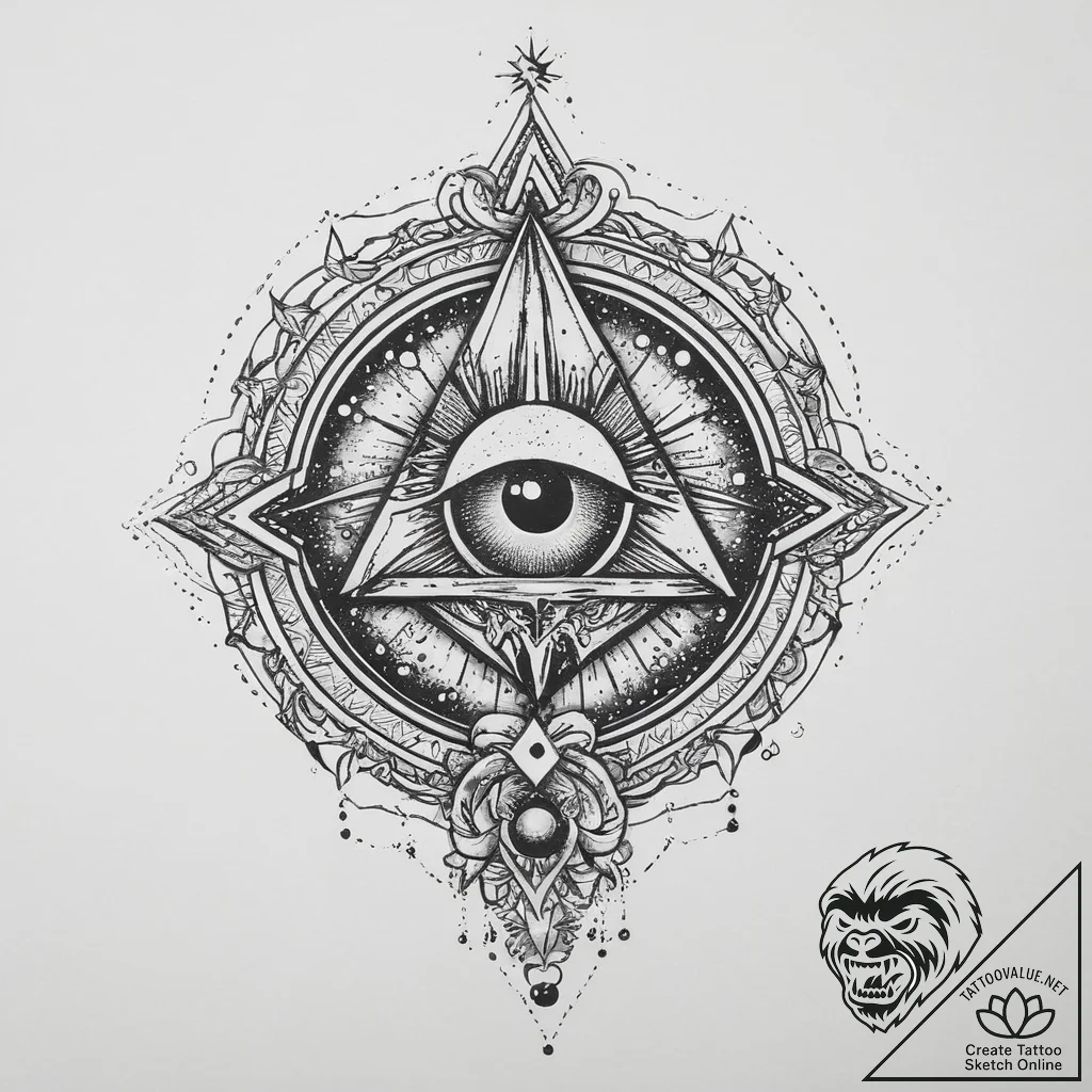 Tattoo sketch cosmic wizard, concept art for... - tattoo sketch (№1757001079_0, 04.09.2025 15:51) — tattoovalue.net