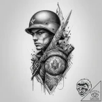 Tattoo sketch soldier with a scissors, tattoo… – tattoo sketch (№1757001276_0, 04.09.2025 15:54) — tattoovalue.net