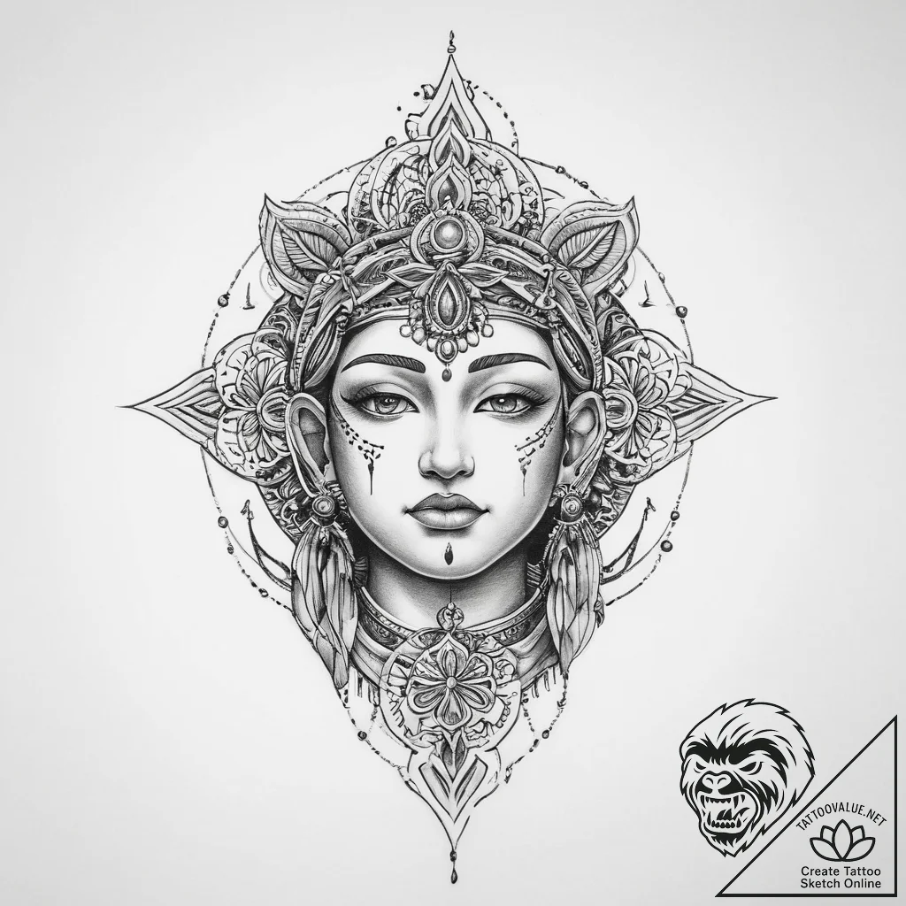 Tattoo sketch spiritual history - tattoo sketch (№1757001473_0, 04.09.2025 15:57) — tattoovalue.net