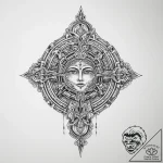 Tattoo sketch ancient artifact – tattoo sketch (№1757001865_0, 04.09.2025 16:04) — tattoovalue.net