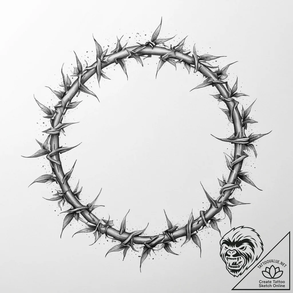 Tattoo sketch crown of thorns, tattoo drawing... - tattoo sketch (№1757003305_0, 04.09.2025 16:28) — tattoovalue.net