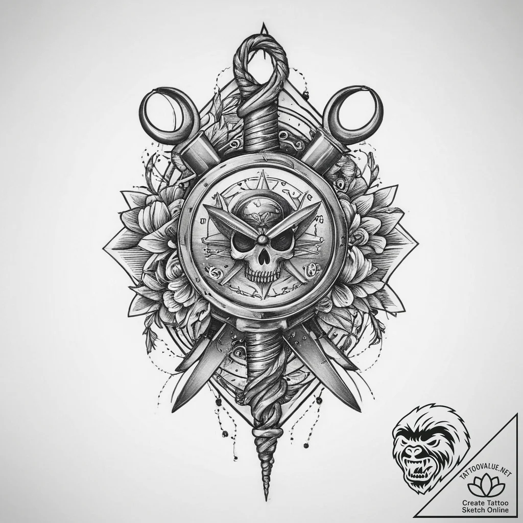 Tattoo sketch scissors, tattoo flash sheet de... - tattoo sketch (№1757003697_0, 04.09.2025 16:34) — tattoovalue.net