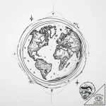 Tattoo sketch cosmic earth – tattoo sketch (№1757005291_0, 04.09.2025 17:01) — tattoovalue.net