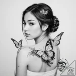 Tattoo sketch butterfly girl tattoo – tattoo sketch (№1757007488_0, 04.09.2025 17:38) — tattoovalue.net