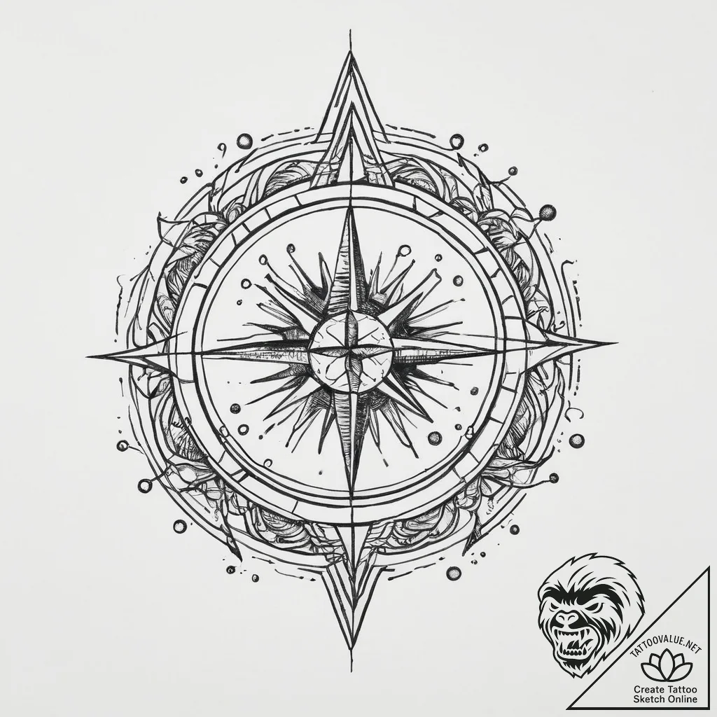 Tattoo sketch cosmic space, tattoo line art,... - tattoo sketch (№1757007693_0, 04.09.2025 17:41) — tattoovalue.net