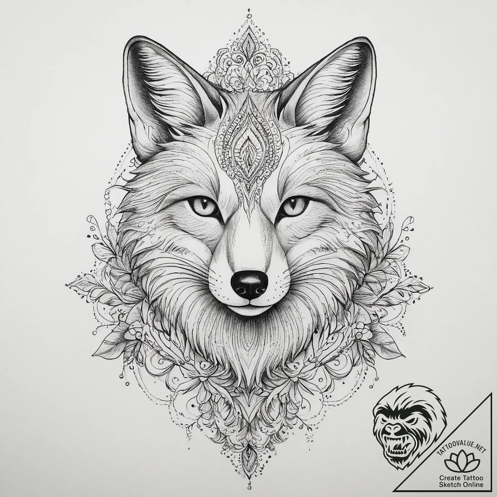 Tattoo sketch fox tattoo, tattoo drawing outl... - tattoo sketch (№1757008293_0, 04.09.2025 17:51) — tattoovalue.net