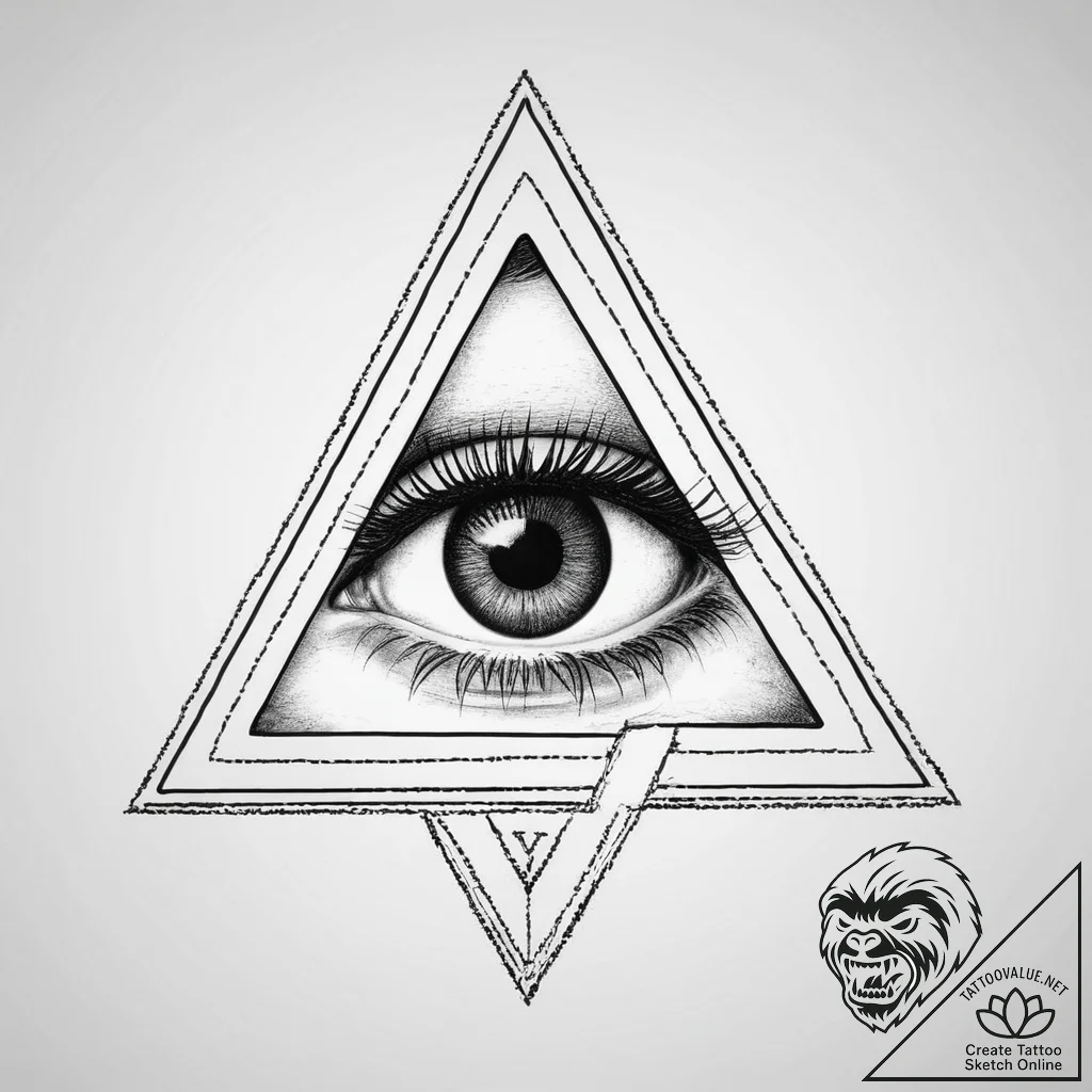 Tattoo sketch dotwork глаз в треугольнике, in... - tattoo sketch (№1757008886_0, 04.09.2025 18:01) — tattoovalue.net