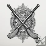Tattoo sketch hockey stick and puck, ink illu… – tattoo sketch (№1757011458_0, 04.09.2025 18:44) — tattoovalue.net