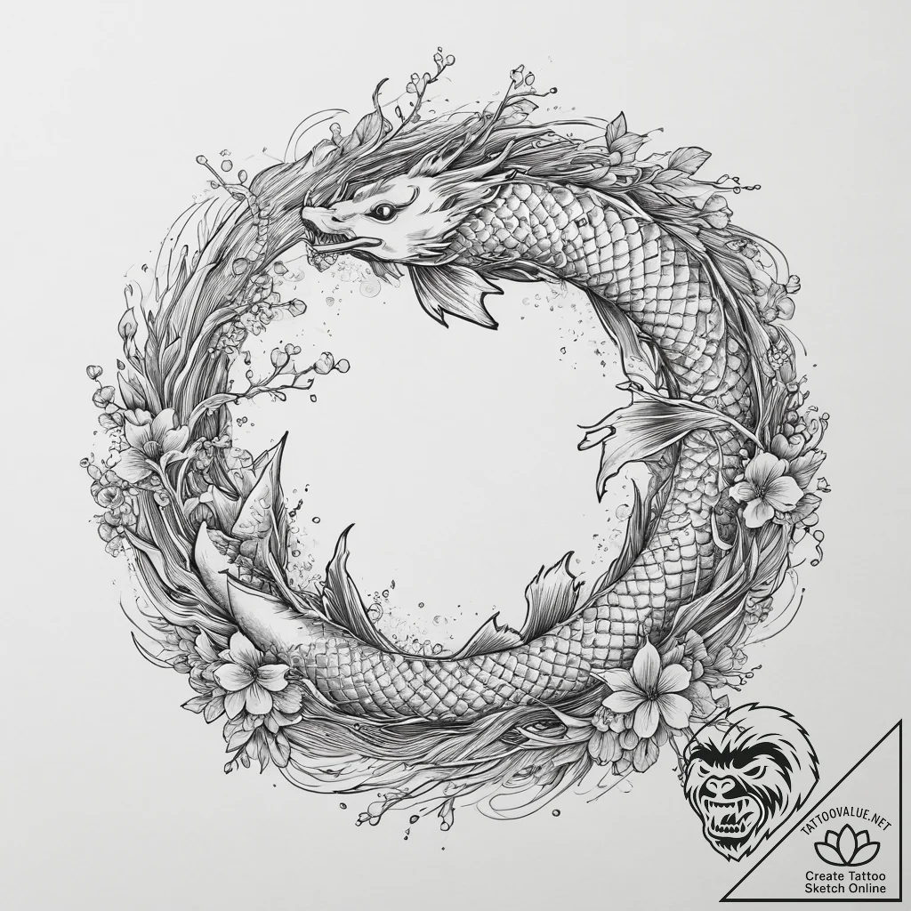 Tattoo sketch magic spell circle, ink illustr... - tattoo sketch (№1757011660_0, 04.09.2025 18:47) — tattoovalue.net