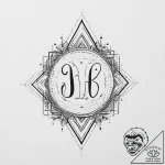 Tattoo sketch монограмма из линий, tattoo lin… – tattoo sketch (№1757012856_0, 04.09.2025 19:07) — tattoovalue.net