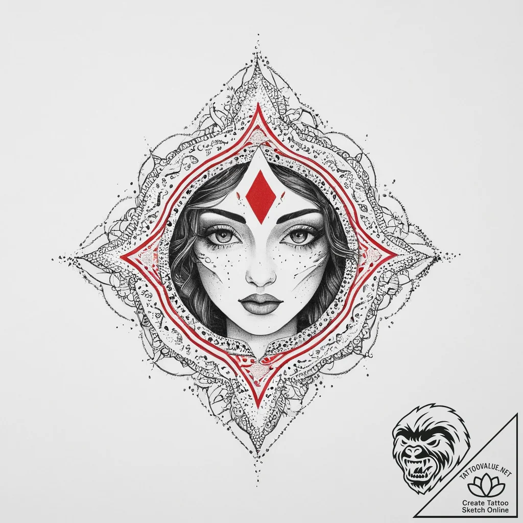 Tattoo sketch cosmic character, artistic tatt... - tattoo sketch (№1757013450_0, 04.09.2025 19:17) — tattoovalue.net