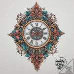 Tattoo sketch clock showing time of crime, ta… – tattoo sketch (№1757015628_0, 04.09.2025 19:53) — tattoovalue.net
