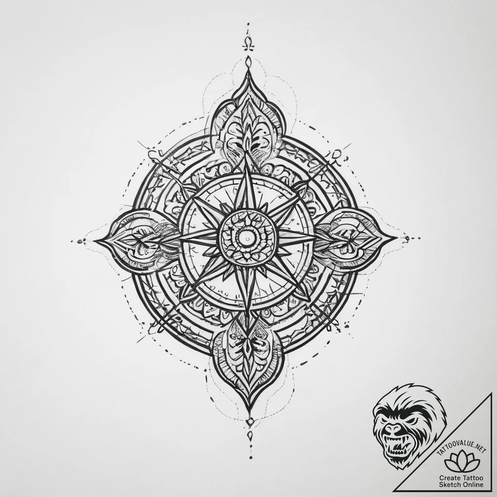 Tattoo sketch spiritual domain - tattoo sketch (№1757015834_0, 04.09.2025 19:57) — tattoovalue.net