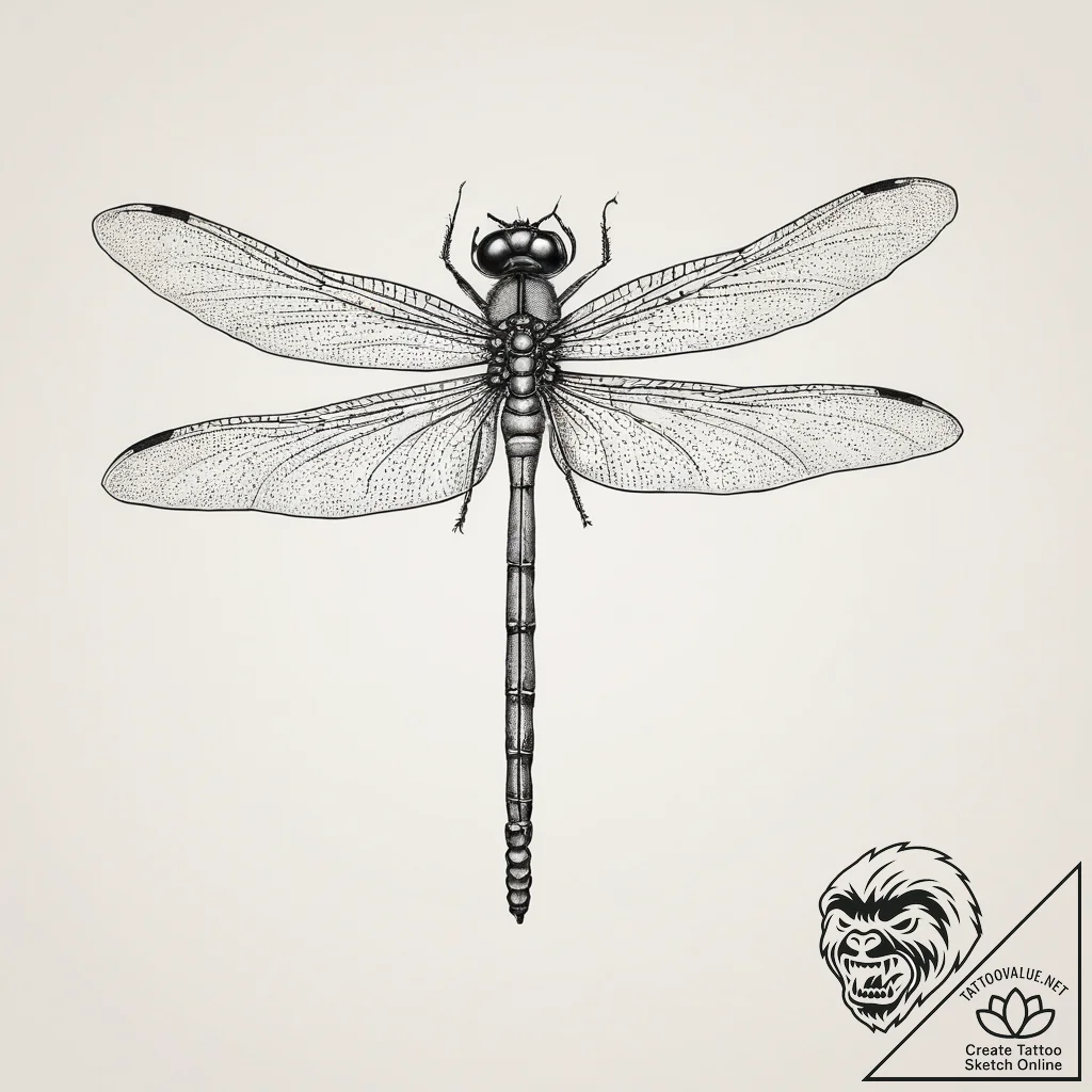 Tattoo sketch damselfly, ink illustration for... - tattoo sketch (№1757017031_0, 04.09.2025 20:17) — tattoovalue.net